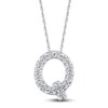 Thumbnail Image 1 of Diamond Letter Q Necklace 1/20 ct tw Round 14K White Gold 18"