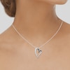 Thumbnail Image 3 of Black & White Diamond Heart Pendant Necklace 3/8 ct tw Round 14K White Gold 18"