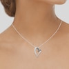 Thumbnail Image 4 of Black & White Diamond Heart Pendant Necklace 3/8 ct tw Round 14K White Gold 18"