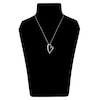 Thumbnail Image 4 of Black & White Diamond Heart Pendant Necklace 3/8 ct tw Round 14K White Gold 18"
