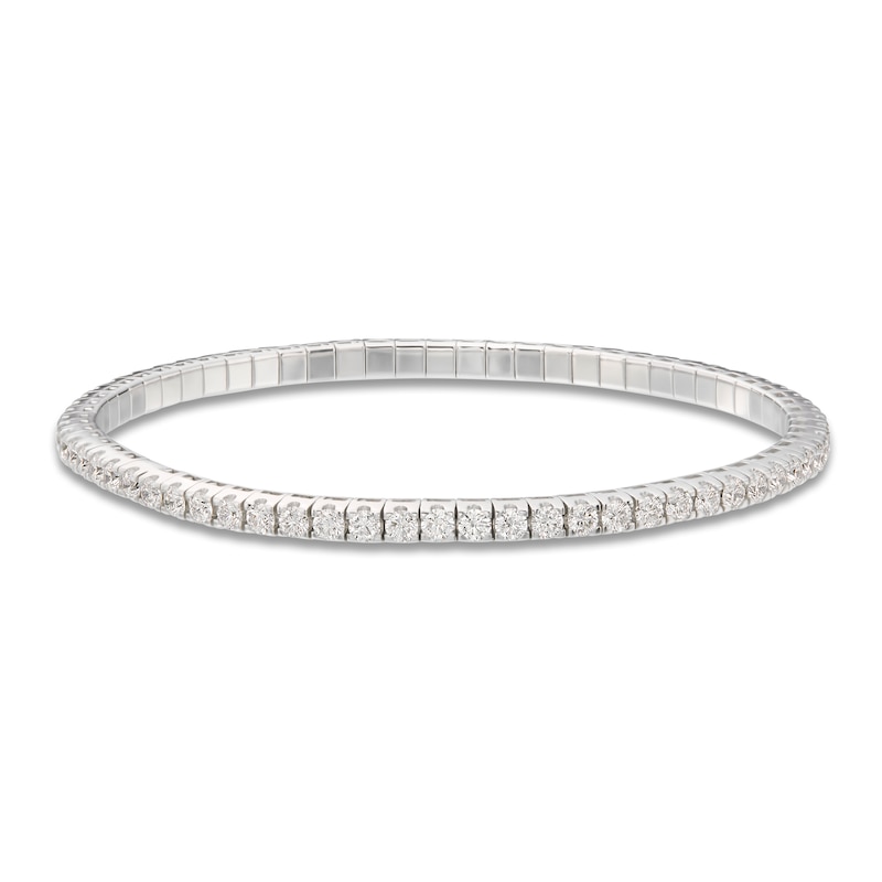 Main Image 1 of Matinee by A Link Diamond Stretch Bangle Bracelet 3-1/5 ct tw Round 18K White Gold