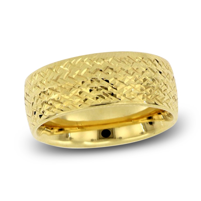 Main Image 1 of Italia D'Oro Diamond-Cut Ring 14K Yellow Gold 8.0mm