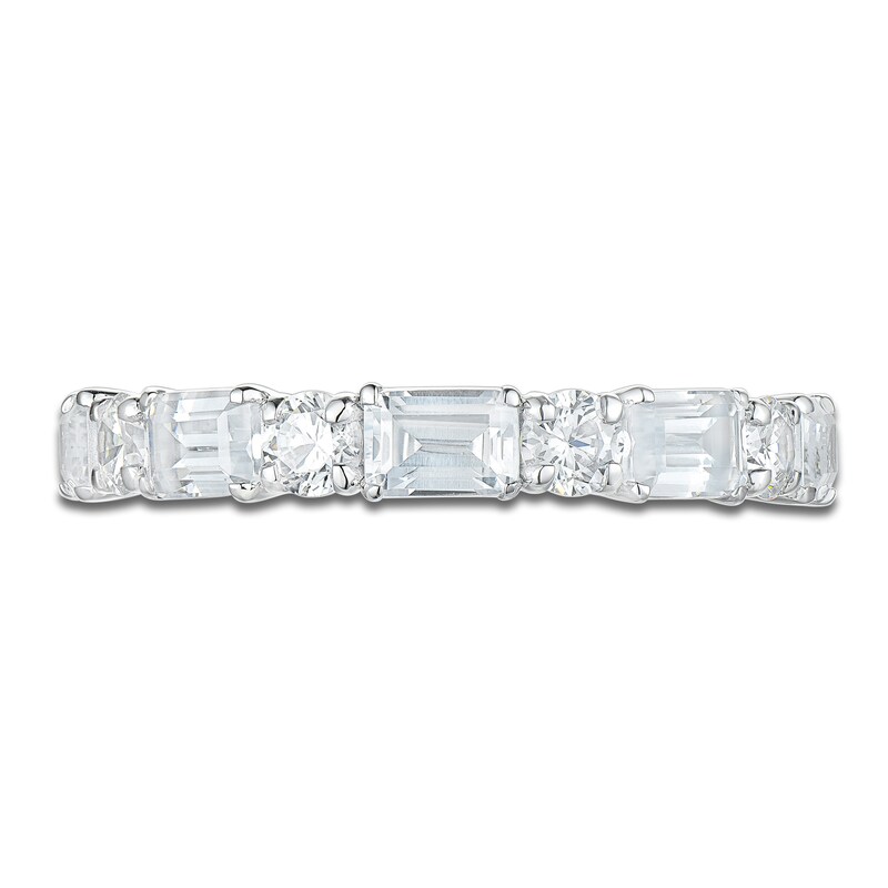 Main Image 3 of Diamond Anniversary Band 2 ct tw Round/Emerald 14K White Gold