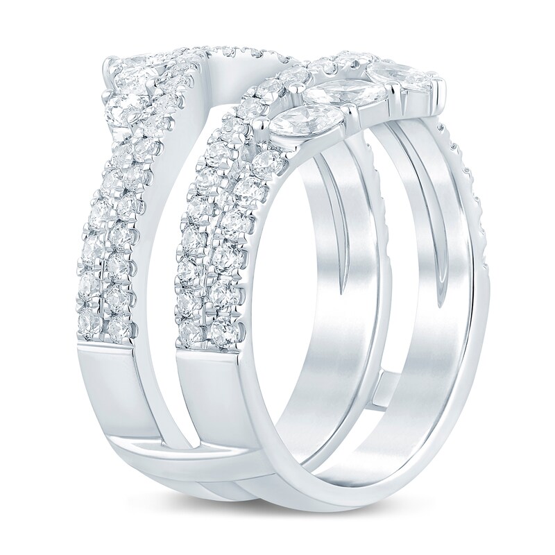 Main Image 2 of Diamond Anniversary Enhancer Band 1-1/2 ct tw Round/Marquise 14K White Gold