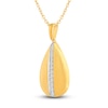 Thumbnail Image 2 of Diamond Teardrop Pendant Necklace 1/6 ct tw Round 14K Yellow Gold 18"