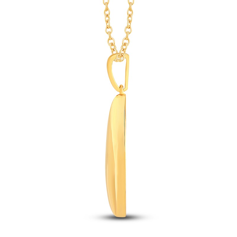 Main Image 3 of Diamond Teardrop Pendant Necklace 1/6 ct tw Round 14K Yellow Gold 18"