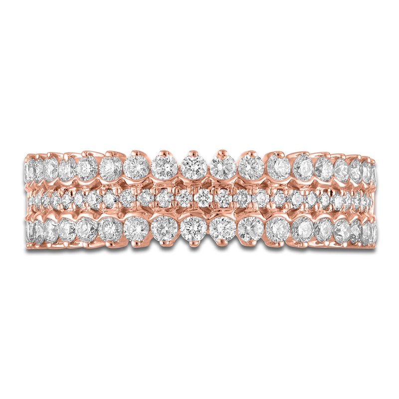 Main Image 3 of Diamond Multi-Row Anniversary Band 3/4 ct tw 14K Rose Gold