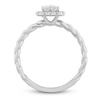 Thumbnail Image 3 of Princess & Round Diamond Fashion Ring 1/2 ct tw 10K White Gold