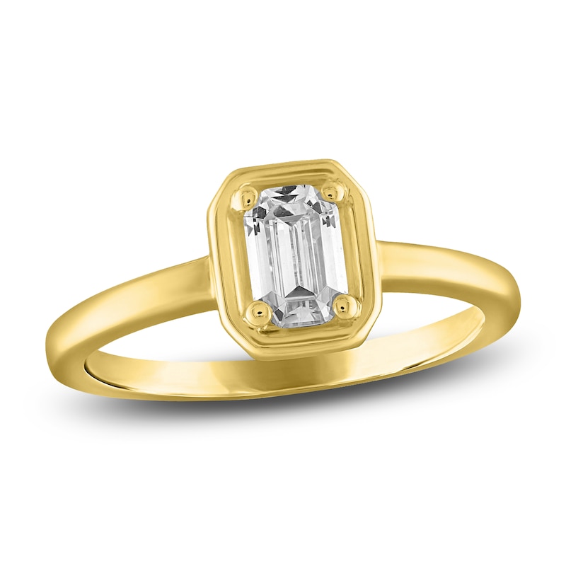 Emerald-Cut Diamond Solitaire Ring 1/2 ct tw 14K Yellow Gold (I/SI2)