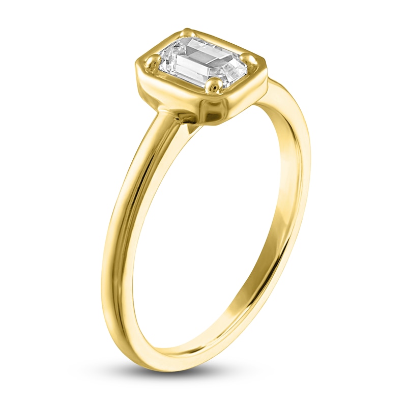 Main Image 2 of Emerald-Cut Diamond Solitaire Ring 1/2 ct tw 14K Yellow Gold (I/SI2)