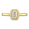 Thumbnail Image 2 of Emerald-Cut Diamond Solitaire Ring 1/2 ct tw 14K Yellow Gold (I/SI2)