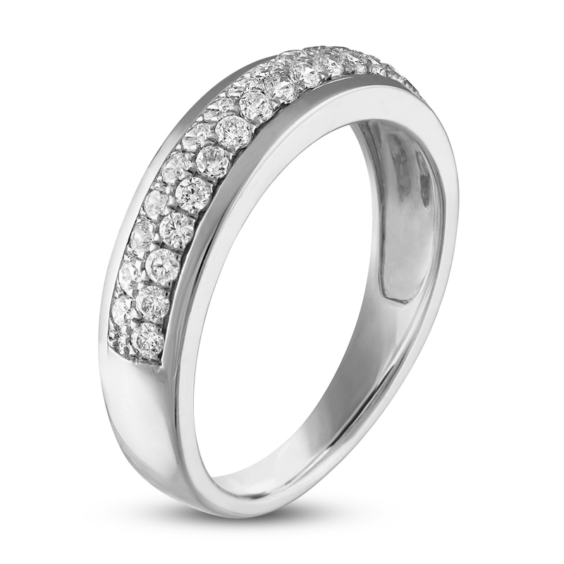 Diamond Pave Wedding Band 1/2 ct tw 14K White Gold 5.0mm