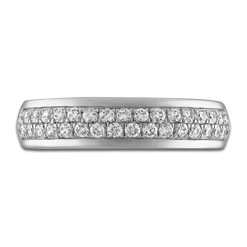 Diamond Pave Wedding Band 1/2 ct tw 14K White Gold 5.0mm