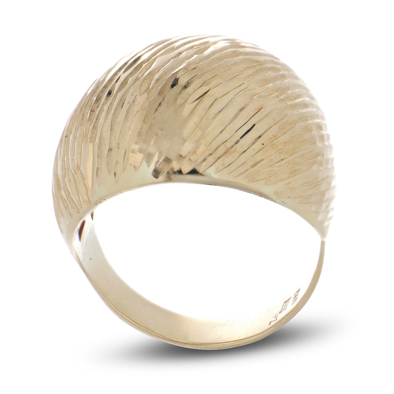 Main Image 1 of Italia D'Oro Diamond-Cut Ring 14K Yellow Gold