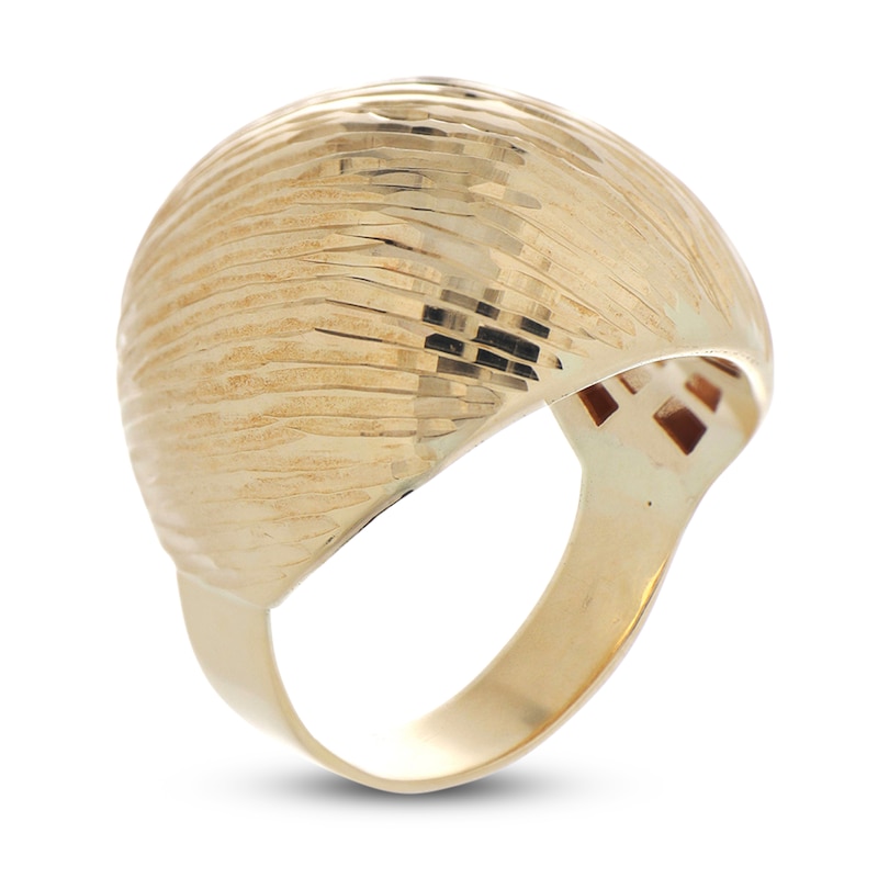 Main Image 2 of Italia D'Oro Diamond-Cut Ring 14K Yellow Gold