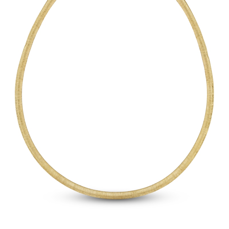 Italia D'Oro Reversible Omega Chain Necklace 14K Yellow Gold 18" 6.0mm