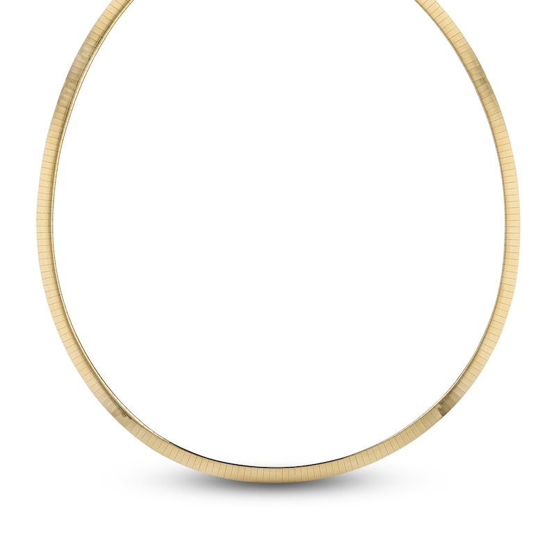 Main Image 2 of Italia D'Oro Reversible Omega Chain Necklace 14K Yellow Gold 18" 6.0mm
