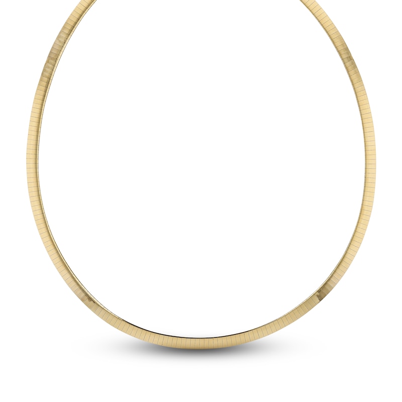 Italia D'Oro Reversible Omega Chain Necklace 14K Yellow Gold 18" 6.0mm