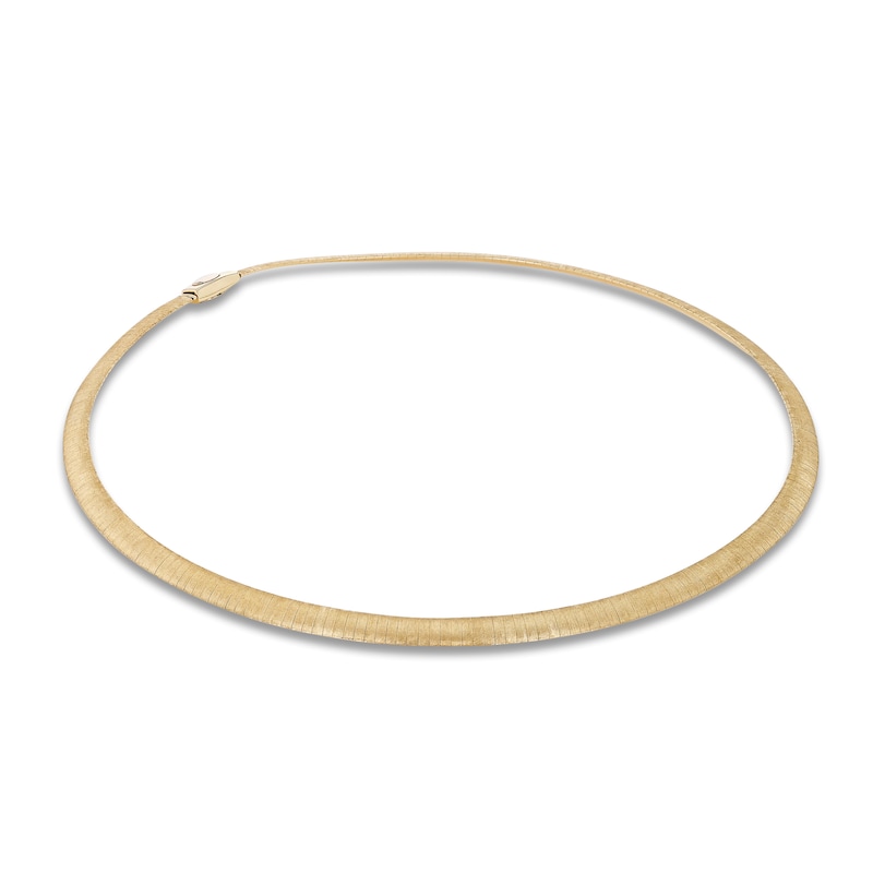 Italia D'Oro Reversible Omega Chain Necklace 14K Yellow Gold 18" 6.0mm