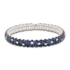 Thumbnail Image 0 of ZYDO Natural Blue Sapphire & Diamond Stretch Bracelet 7/8 ct tw Round 18K White Gold