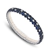 Thumbnail Image 1 of ZYDO Natural Blue Sapphire & Diamond Stretch Bracelet 7/8 ct tw Round 18K White Gold