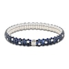 Thumbnail Image 2 of ZYDO Natural Blue Sapphire & Diamond Stretch Bracelet 7/8 ct tw Round 18K White Gold