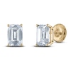 Thumbnail Image 2 of Emerald-Cut Lab-Grown Diamond Solitaire Stud Earrings 3/4 ct tw 14K Yellow Gold (F/SI2)