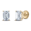 Thumbnail Image 2 of Emerald-Cut Lab-Grown Diamond Solitaire Stud Earrings 3 ct tw 14K Yellow Gold (F/SI2)