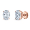 Thumbnail Image 1 of Oval-Cut Lab-Created Diamond Solitaire Stud Earrings 1-1/4 ct tw 14K Rose Gold (F/SI2)