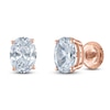 Thumbnail Image 2 of Oval-Cut Lab-Created Diamond Solitaire Stud Earrings 1-1/4 ct tw 14K Rose Gold (F/SI2)
