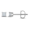 Thumbnail Image 1 of Certified Princess-Cut Diamond Solitaire Stud Earrings 1/10 ct tw 14K White Gold (I/I1)