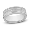 Thumbnail Image 1 of Men's Diamond Arrow Pattern Wedding Band 1/10 ct tw Tungsten Carbide 8mm