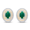 Thumbnail Image 0 of Kallati Oval-Cut Natural Emerald & Diamond Earrings 1/3 ct tw 14K Yellow Gold