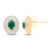 Thumbnail Image 2 of Kallati Oval-Cut Natural Emerald & Diamond Earrings 1/3 ct tw 14K Yellow Gold