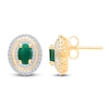 Thumbnail Image 3 of Kallati Oval-Cut Natural Emerald & Diamond Earrings 1/3 ct tw 14K Yellow Gold
