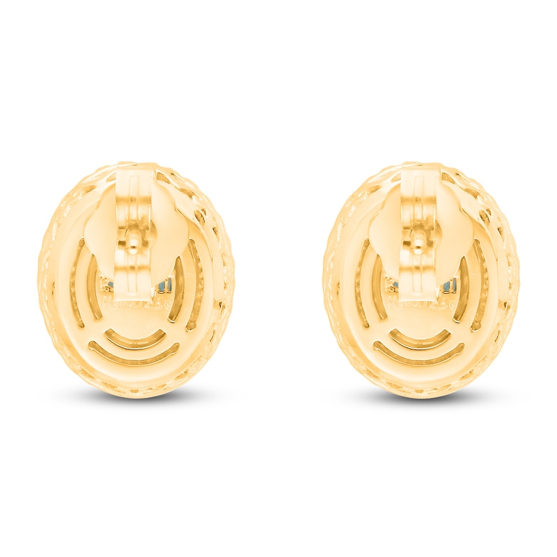 Main Image 4 of Kallati Oval-Cut Natural Emerald & Diamond Earrings 1/3 ct tw 14K Yellow Gold