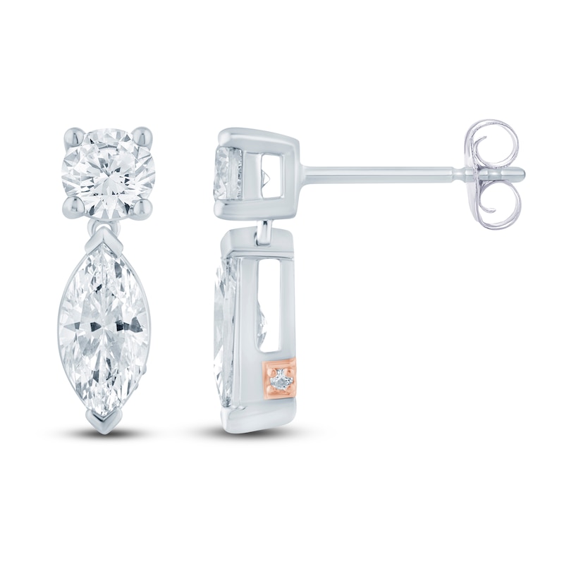 Main Image 1 of Pnina Tornai Marquise & Round-Cut Lab-Grown Diamond Dangle Earrings 1-1/2 ct tw 14K White Gold