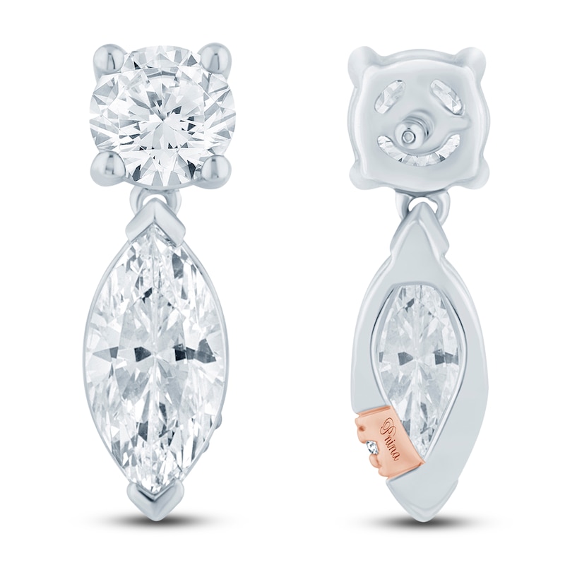 Main Image 2 of Pnina Tornai Marquise & Round-Cut Lab-Grown Diamond Dangle Earrings 1-1/2 ct tw 14K White Gold