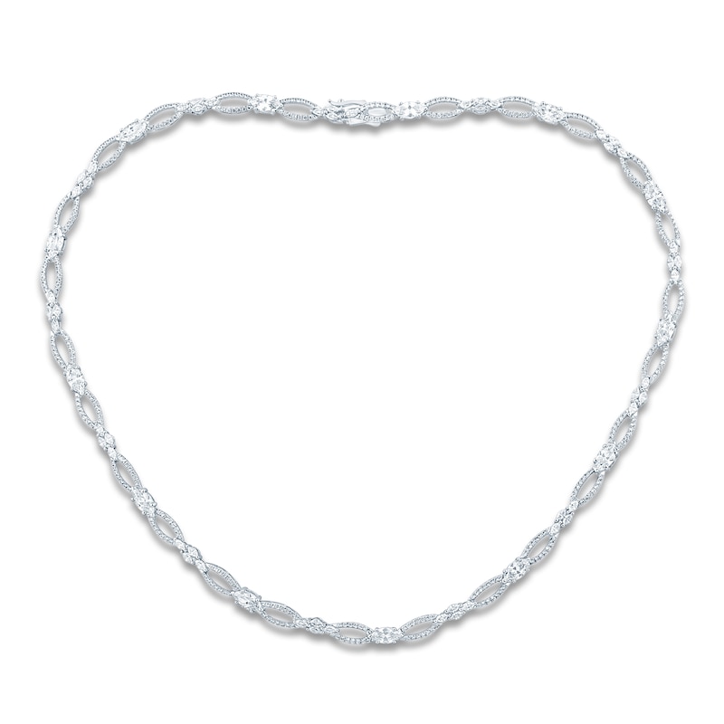 Main Image 1 of Pnina Tornai Marquise & Round-Cut Lab-Grown Diamond Necklace 11 ct tw 14K White Gold 18"