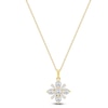 Thumbnail Image 1 of Baguette & Round-Cut Lab-Grown Diamond Snowflake Necklace 1 ct tw 14K Yellow Gold 18"