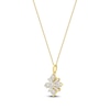 Thumbnail Image 2 of Baguette & Round-Cut Lab-Grown Diamond Snowflake Necklace 1 ct tw 14K Yellow Gold 18"