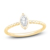Thumbnail Image 1 of Marquise-Cut Diamond Solitaire Rope Twist Promise Ring 1/8 ct tw 10K Yellow Gold (I1/I)