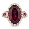 Thumbnail Image 3 of Oval-Cut Natural Rhodolite Garnet & Diamond Cocktail Ring 5/8 ct tw 14K Rose Gold