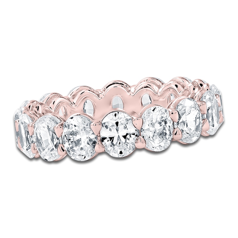 Main Image 1 of Certified Oval-Cut Diamond Eternity Band 4-1/2 - 5-3/8 ct tw 14K Rose Gold