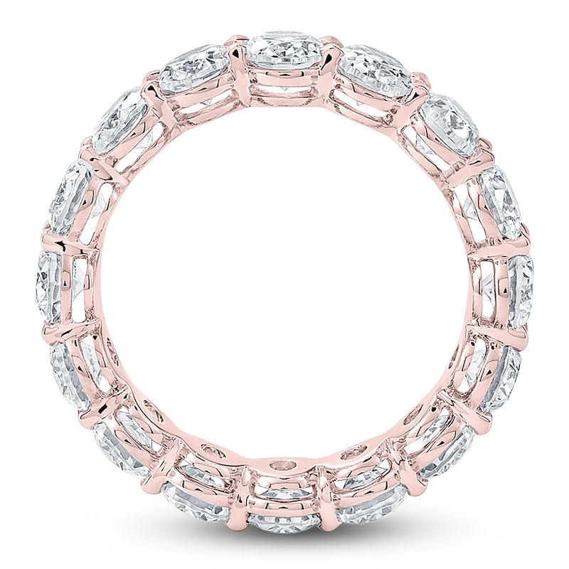 Main Image 2 of Certified Oval-Cut Diamond Eternity Band 4-1/2 - 5-3/8 ct tw 14K Rose Gold