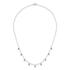 Thumbnail Image 1 of Black Diamond Bezel-Set Dangle Station Necklace 3/4 ct tw Sterling Silver 18"
