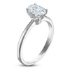 Thumbnail Image 2 of Certified Oval-Cut Diamond Solitaire Plus Engagement Ring 1 ct tw 14K White Gold