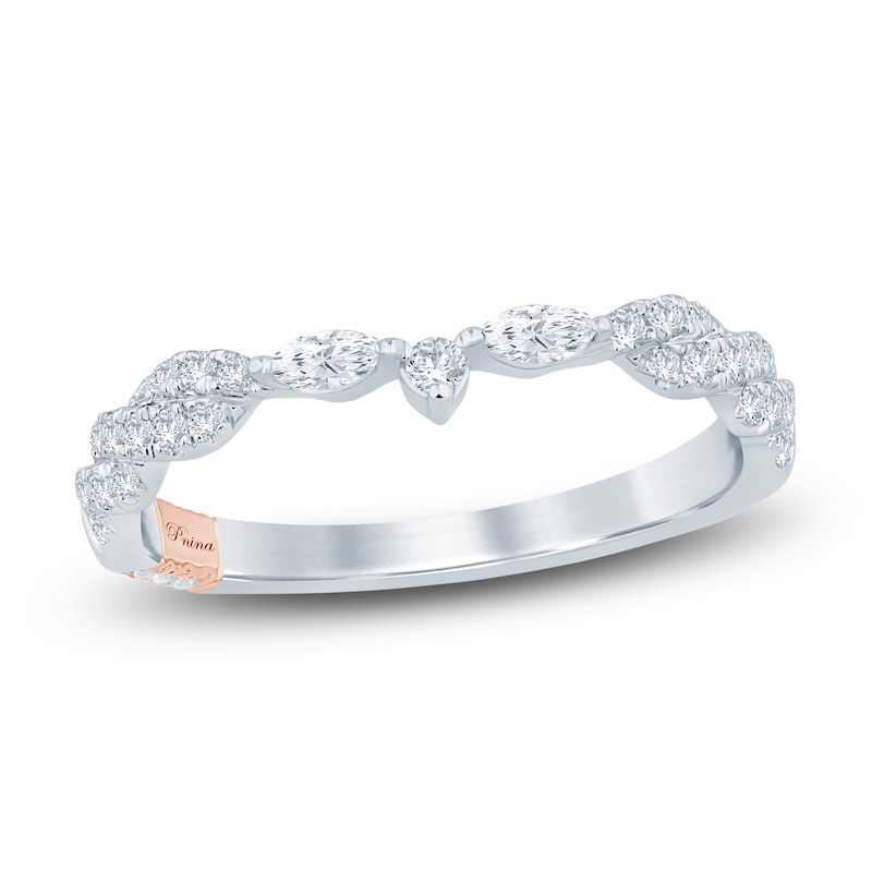 Main Image 1 of Pnina Tornai Round & Marquise-Cut Diamond Contour Twist Wedding Band 1/3 ct tw 14K White Gold