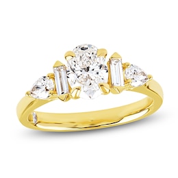 Storied Diamond Desert Sands of Eternity Oval-Cut Engagement Ring 1-5/8 ct tw 18K Yellow Gold