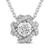 Thumbnail Image 1 of Unspoken Diamond Halo Necklace 1/2 ct tw 14K White Gold 18"